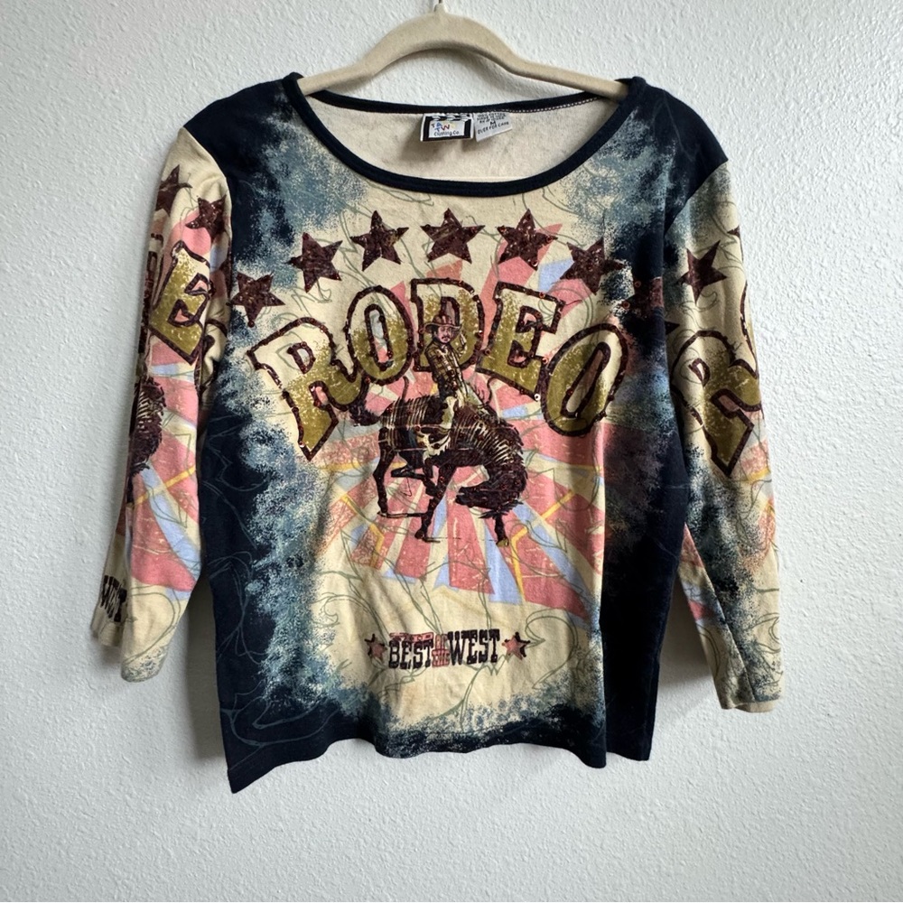 Vintage Rodeo Graphic Quarter Sleeve Top